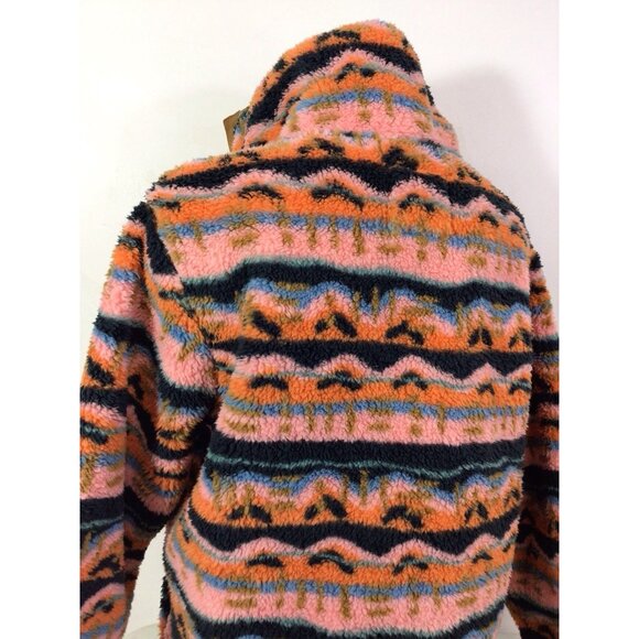 Billabong Fleece Plaid Jacket Snap Front Pullover Womens Medium - Picture 4 of 8